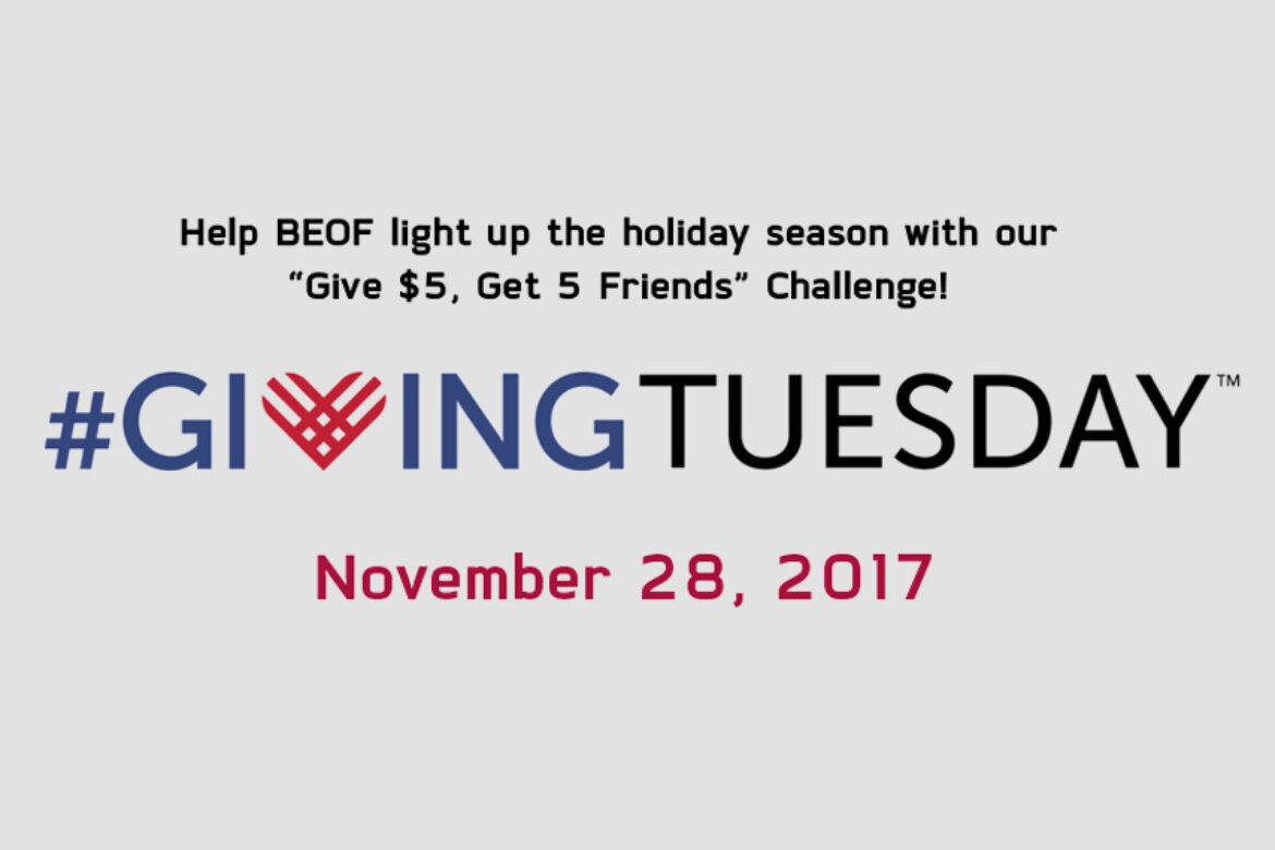 Help BEOF Light up the Holiday Season this #GivingTuesday