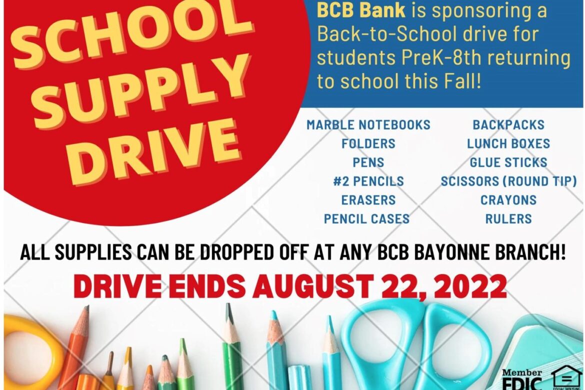 BCB Bank Sponsors Back-to-School Drive!